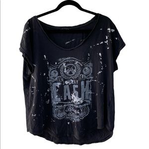 Johnny Cash Bleached Distressed Band Tee size Large